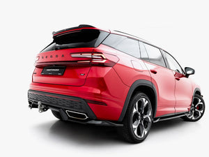 Maxton Design Skoda Kodiaq RS Mk2 rear splitter with vertical bars, body styling accessory for enhanced vehicle appearance