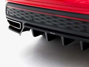 Maxton Design Skoda Kodiaq RS Mk2 rear splitter with vertical bars, body styling accessory in black with the car's rear visible