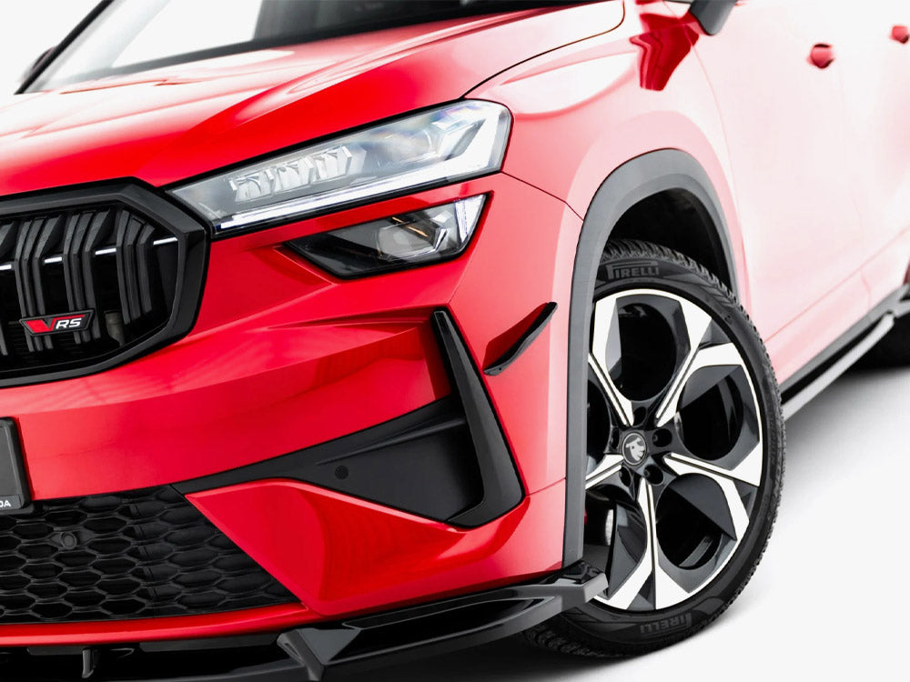 Maxton Design Skoda Kodiaq RS Mk2 front bumper wings (canards) for body and styling enhancement, featuring sleek aerodynamic design.