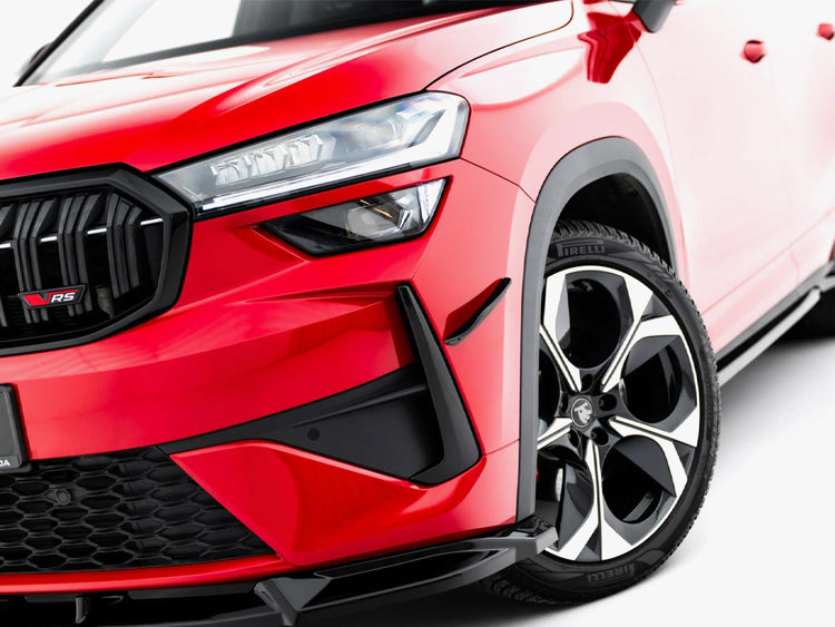 Maxton Design Skoda Kodiaq RS Mk2 front bumper wings (canards) for body and styling enhancement, featuring sleek aerodynamic design.