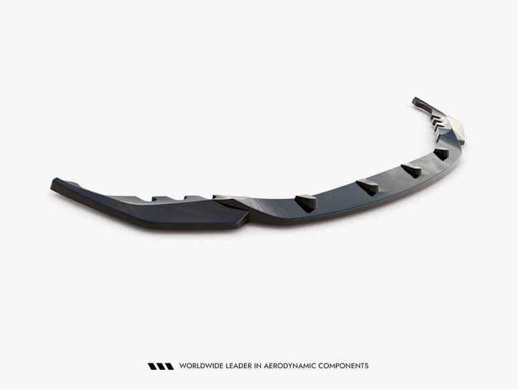 Maxton Design front splitter V.2 for BMW M4 G82 and G82 Facelift, body styling part, shown on car front with detailed aerodynamic design.