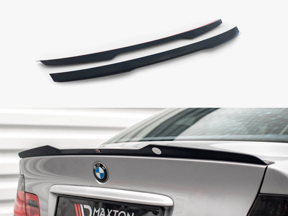 Maxton Design full body kit for BMW 3 Series E46 coupe, including front bumper, side skirts, and rear diffuser, in black.