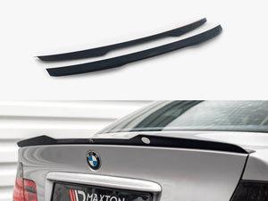 Maxton Design full body kit for BMW 3 Series E46 coupe, including front bumper, side skirts, and rear diffuser, in black.