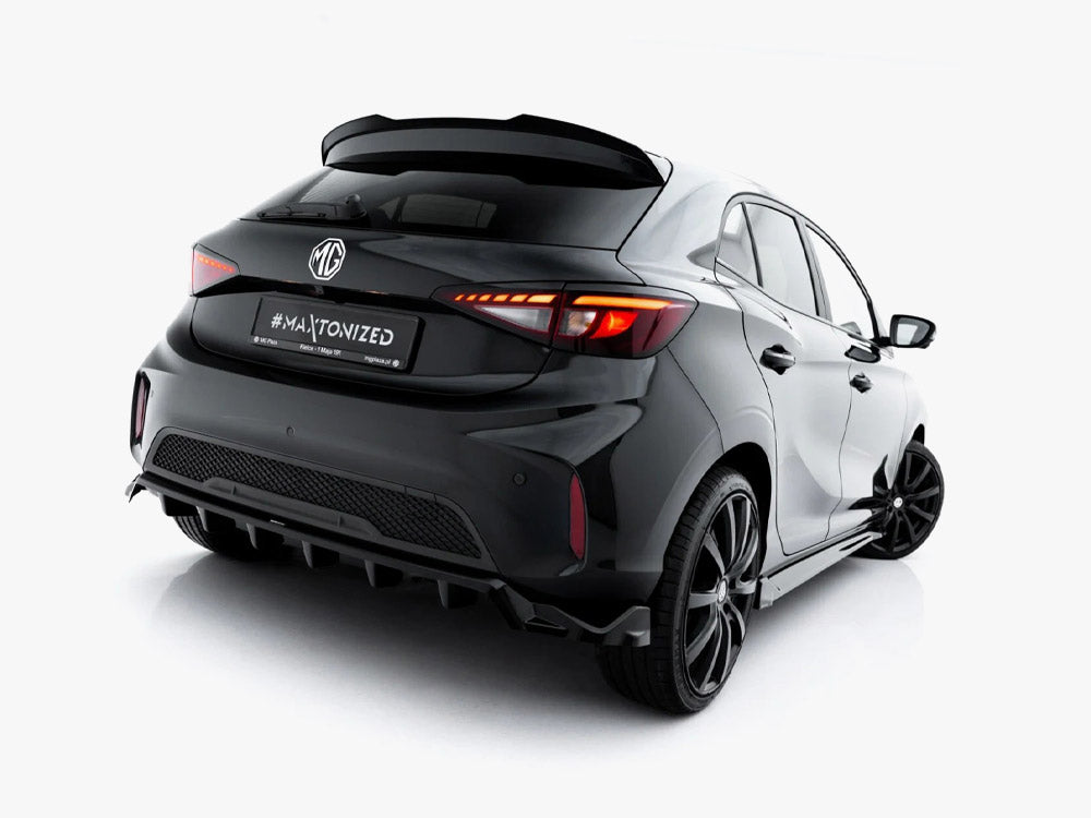 Maxton Design MG 3 Mk1 rear splitter with vertical bars, black body styling accessory for enhanced aerodynamics and sporty look