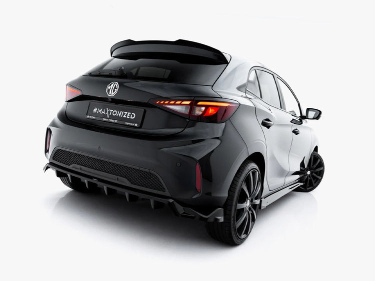 Maxton Design MG 3 Mk1 rear splitter with vertical bars, black body styling accessory for enhanced aerodynamics and sporty look