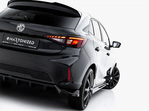 Maxton Design MG 3 Mk1 rear splitter with vertical bars, body styling accessory for enhanced car aerodynamics.