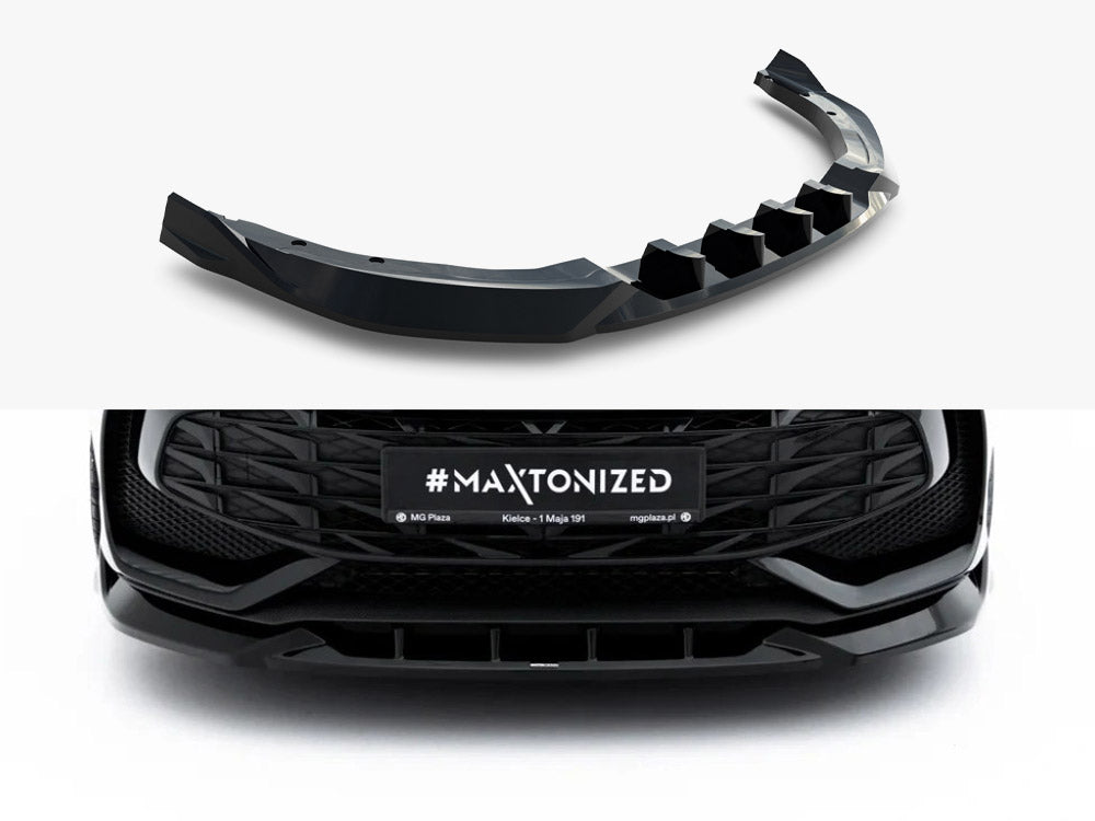 Maxton Design front splitter V.1 MG 3 Mk1 body and styling part, black aerodynamic car splitter with detailed surface texture.