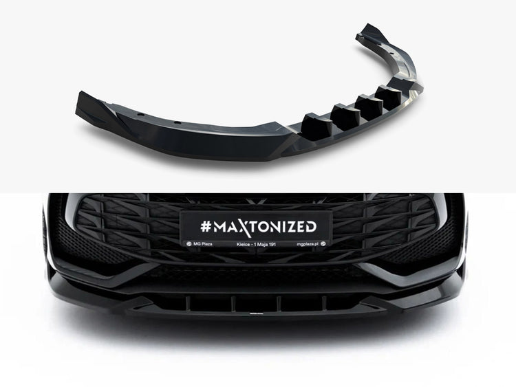 Maxton Design front splitter V.1 MG 3 Mk1 body and styling part, black aerodynamic car splitter with detailed surface texture.