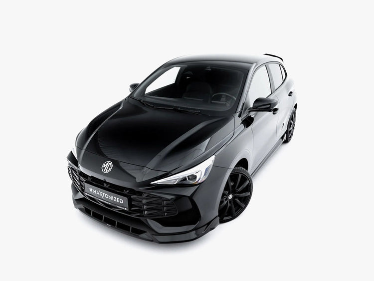Maxton Design MG 3 Mk1 front splitter for body and styling, featuring aerodynamic design and mounting points on a car.