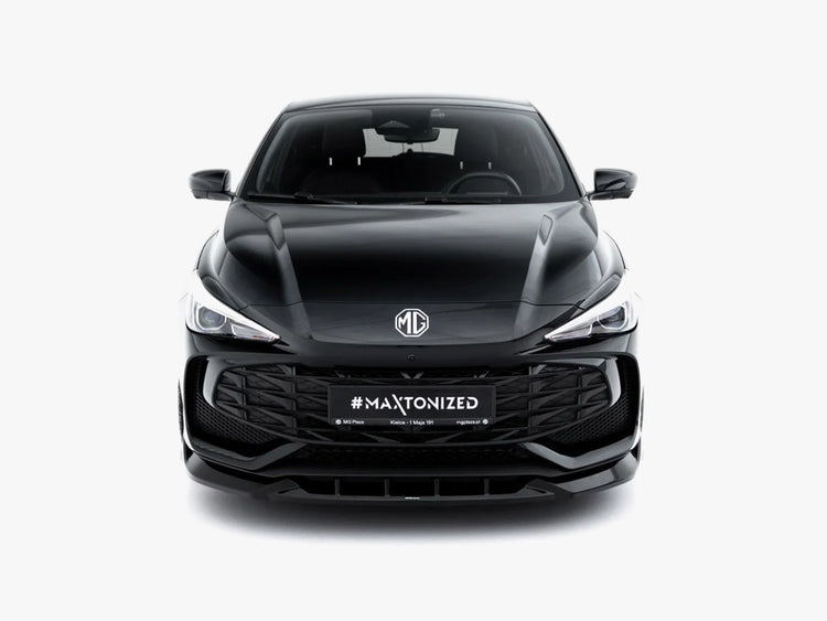Maxton Design Front Splitter V.1 MG 3 Mk1 body and styling part in black with aerodynamic design for MG 3 Mk1.