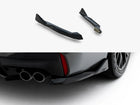 Maxton Design BMW M5 F90 rear side splitters V.2 in black, made of durable body and styling material, installed on vehicle.