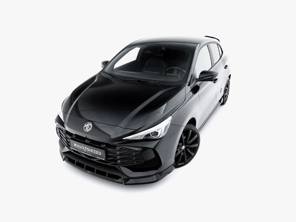 Maxton Design Front Splitter V.2 MG 3 Mk1 body and styling part, black aerodynamic splitter for car front bumper.