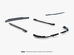 Maxton Design BMW X3 M50 G45 full body kit, including front and rear bumper modifications and side skirts, in black.