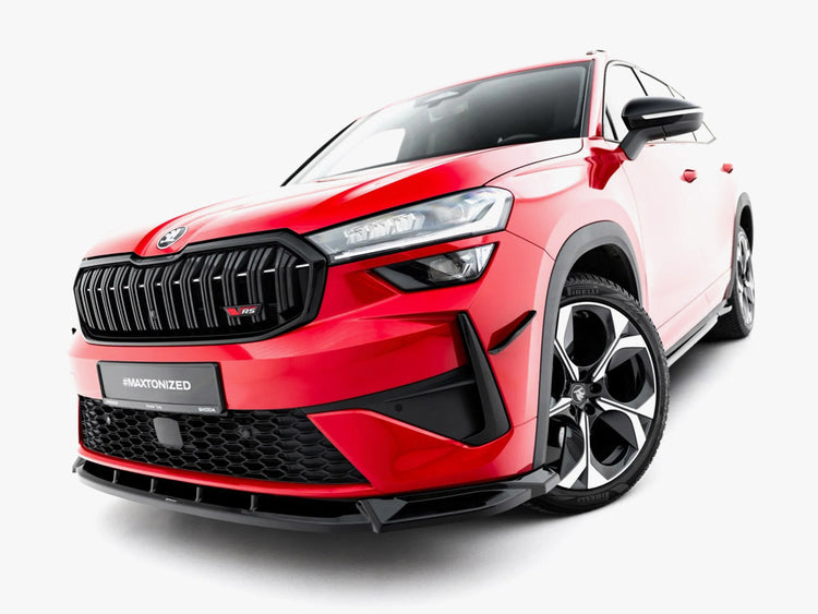 Maxton Design full body kit for Skoda Kodiaq RS Mk2, featuring front bumper, side skirts, and rear diffuser in black finish.