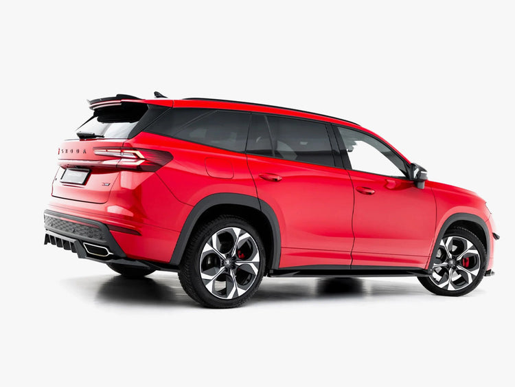 Maxton Design Skoda Kodiaq RS Mk2 full body kit including front bumper, side skirts, and rear diffuser, in black finish.