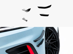 Maxton Design front bumper canards for Volkswagen Jetta GLI Mk7 Facelift, mounted on the front bumper for aerodynamic enhancement.