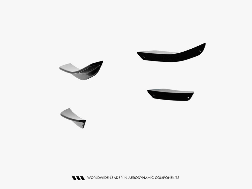 Maxton Design front bumper wings (canards) for Volkswagen Jetta GLI Mk7 Facelift, black aerodynamic car accessories