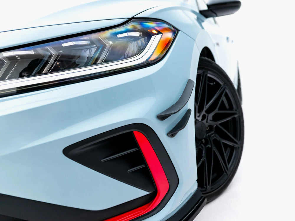 Maxton Design front bumper canards for Volkswagen Jetta GLI Mk7 Facelift, showcasing aerodynamic wing extensions on the bumper.