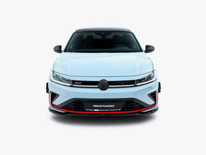 Maxton Design front splitter V.2 for Volkswagen Jetta GLI Mk7 Facelift, body and styling accessory, shown on car front bumper.