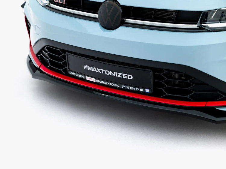 Maxton Design Front Splitter V.2 for Volkswagen Jetta GLI Mk7 Facelift, body and styling accessory, black aerodynamic car part
