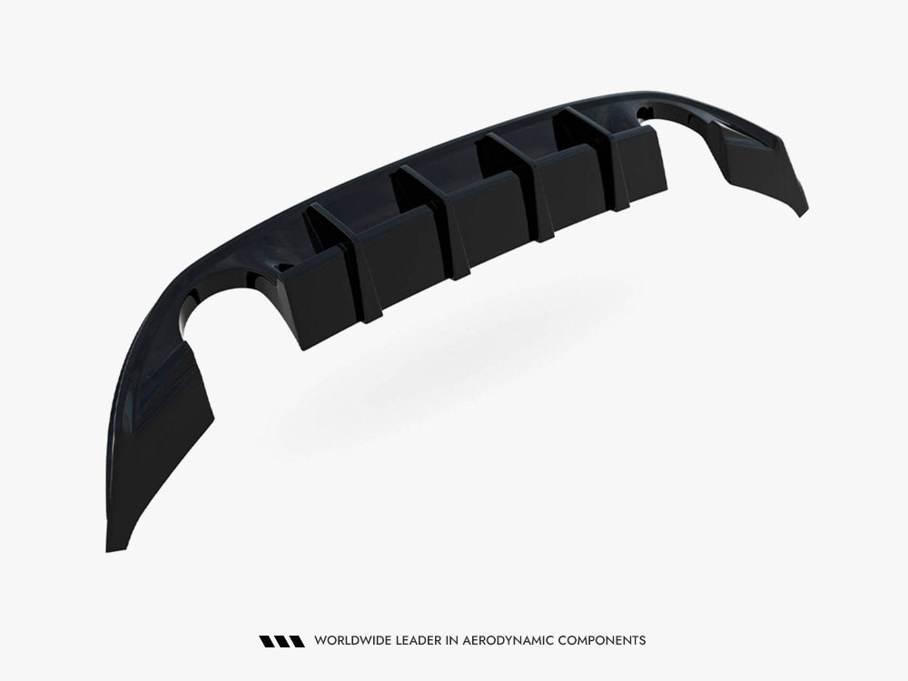 Maxton Design rear valance for Hyundai i30 N hatchback Mk3 facelift, body styling part in black with aerodynamic design.