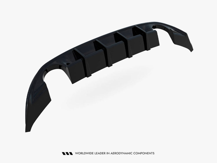 Maxton Design rear valance for Hyundai i30 N hatchback Mk3 facelift, body styling part in black with aerodynamic design.