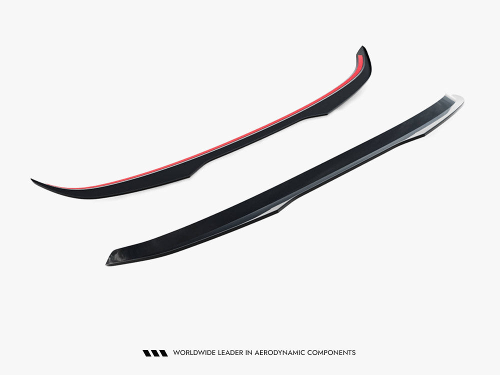 Maxton Design Spoiler Extension V2 on Hyundai I30 N MK3 hatchback, showcasing sleek body styling upgrade and aerodynamic enhancement.