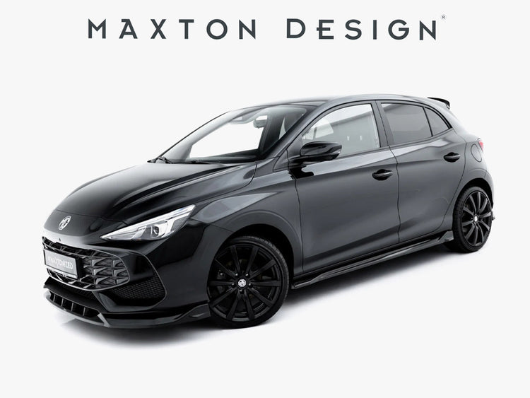 Maxton Design MG 3 Mk1 full body kit displayed on a car, featuring aerodynamic front and rear bumpers, side skirts, and stylish design.