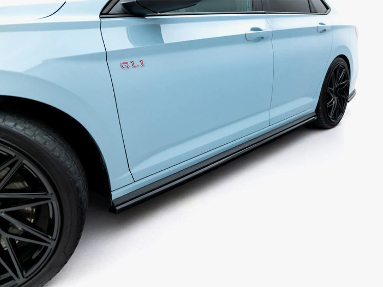 Maxton Design Volkswagen Jetta GLI MK7 Facelift full body kit installed, showcasing front and side view of the automotive upgrade.