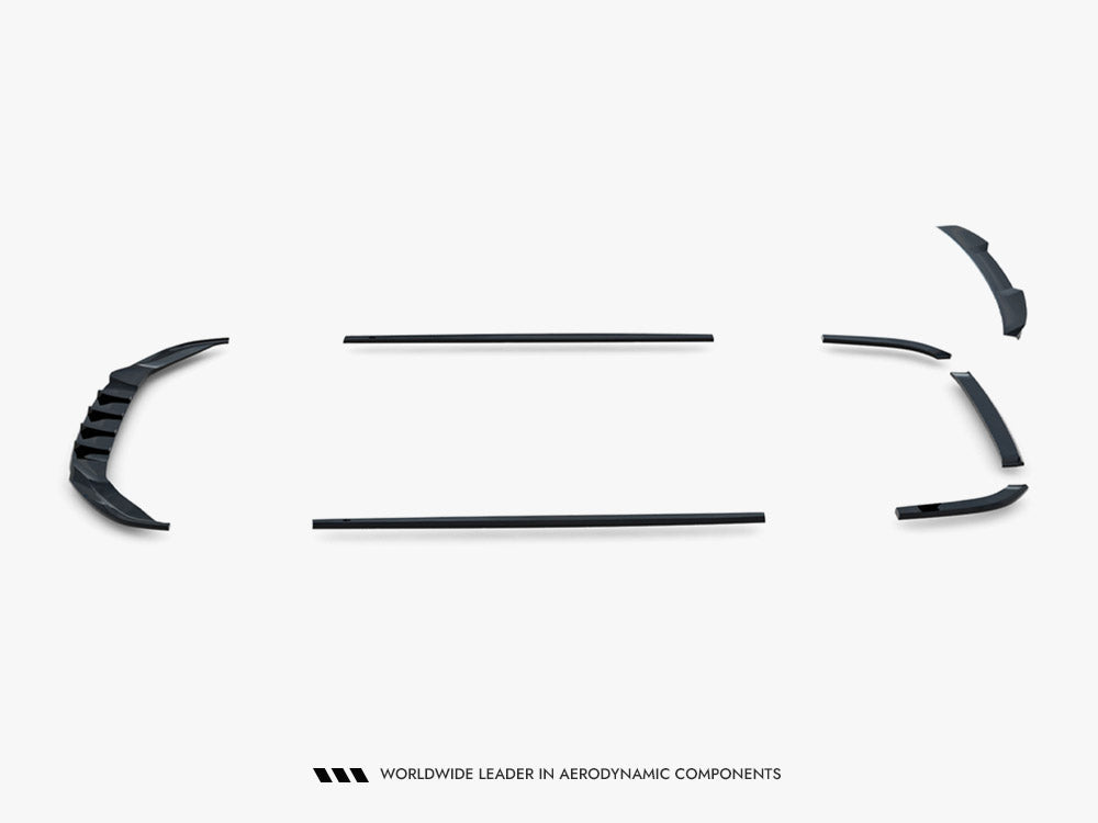 Maxton Design full body kit for Volkswagen Jetta GLI Mk7 facelift, includes front and rear bumper and side skirts, in black.