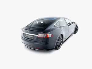 Maxton Design Spoiler Cap V.2 for Tesla Model S Mk1, black aerodynamic rear spoiler accessory with sleek finish