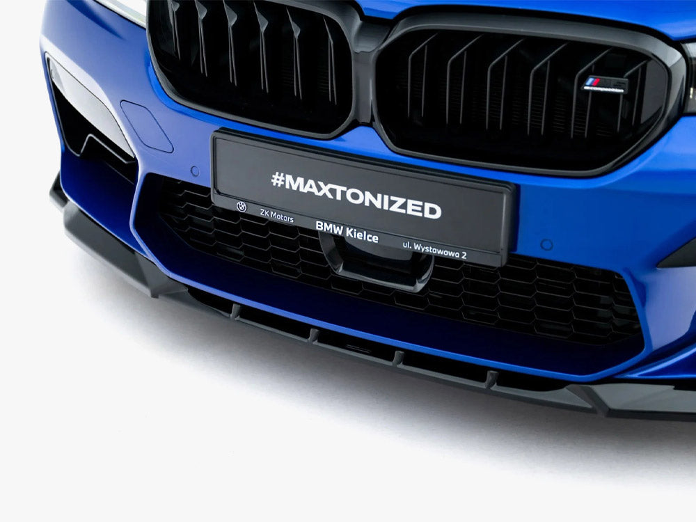 Maxton Design BMW M5 F90 Facelift front splitter from the Body & Styling collection, showcasing aerodynamic enhancement and carbon fiber details.