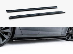 Maxton Design full body kit set for Tesla Model S Mk1 showing front and rear bumper components and side skirts.