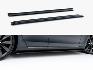Maxton Design full body kit for Tesla Model S Mk1, including front and rear bumper, side skirts, and aerodynamic enhancements.