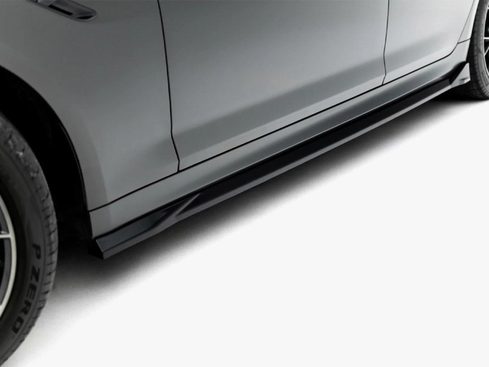 Maxton Design BMW M5 F90 full body kit set, including front bumper, side skirts, and rear diffuser, for enhanced sporty look.