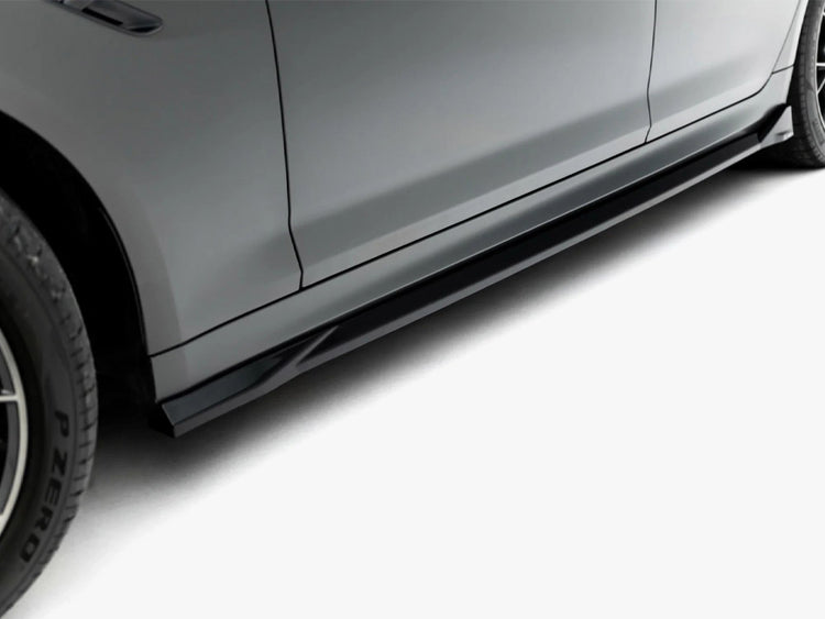 Maxton Design BMW M5 F90 full body kit set, including front bumper, side skirts, and rear diffuser, for enhanced sporty look.