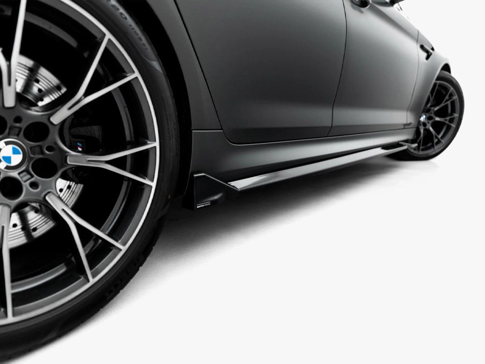 Full body kit set for BMW M5 F90 by MAXTON® DESIGN, including front and rear bumper, side skirts, and aerodynamic components.
