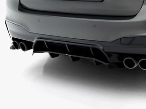 Maxton Design BMW M5 F90 full body kit set including front bumper, side skirts, and rear diffuser, in black with aerodynamic features.