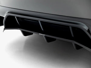 Maxton Design BMW M5 F90 full body kit set in black with front and rear bumper enhancements, side skirts, and aerodynamic components.