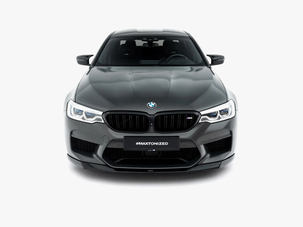 Maxton Design BMW M5 F90 full body kit set, including front lip, side skirts, and rear diffuser, assembled on a sleek sports car.