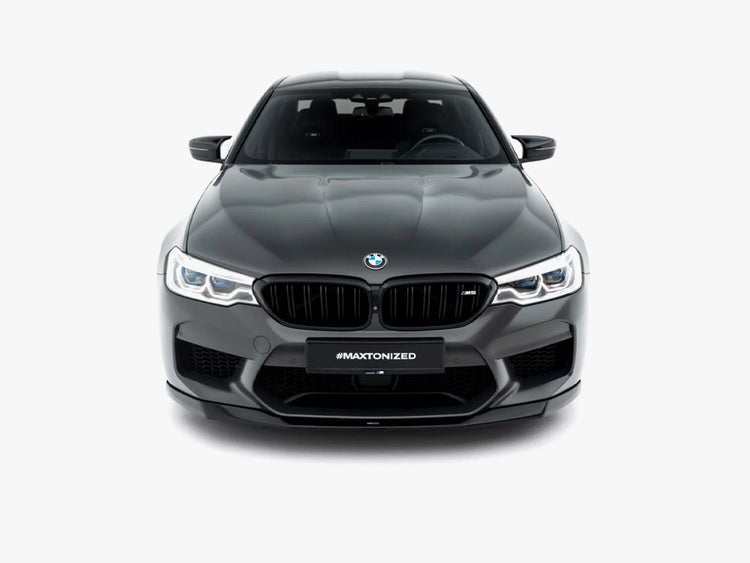 Maxton Design BMW M5 F90 full body kit set, including front lip, side skirts, and rear diffuser, assembled on a sleek sports car.