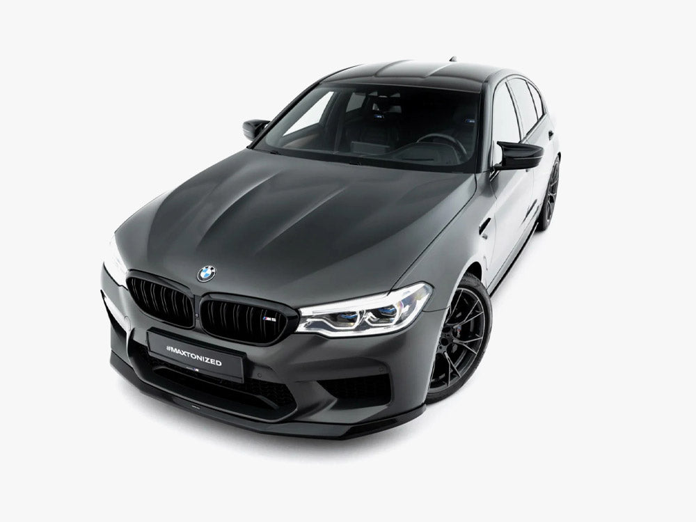 Maxton Design BMW M5 F90 full body kit set, including front and rear bumpers and side skirts, in black finish.