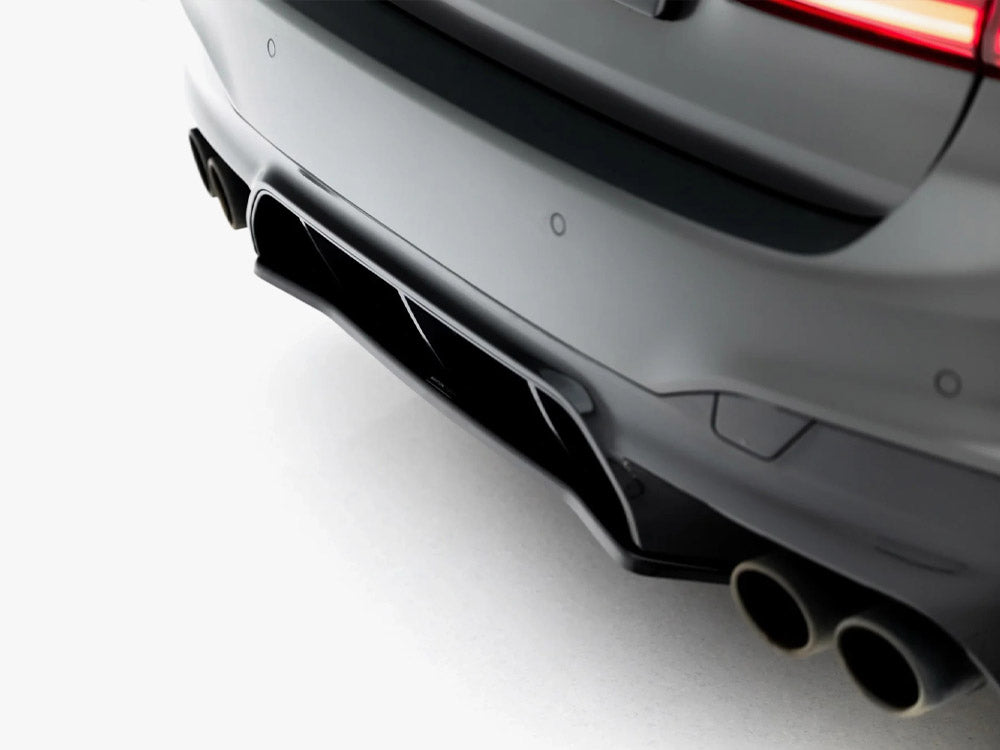 Full body kit set for BMW M5 F90 by MAXTON® DESIGN, featuring front bumper, side skirts, and rear diffuser in a sleek design.