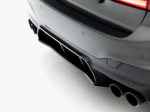 Full body kit set for BMW M5 F90 by MAXTON® DESIGN, featuring front bumper, side skirts, and rear diffuser in a sleek design.