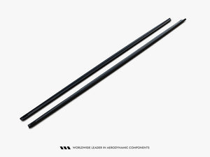 Maxton Design BMW M5 F90 full body kit set, including front bumper, side skirts, and rear diffuser, in black finish.