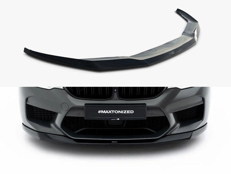 Maxton Design BMW M5 F90 full body kit set, including front bumper, side skirts, and rear diffuser, in black finish.