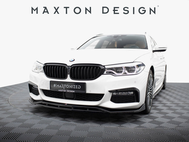 Maxton Design BMW 5 Series G30 M-Pack full body kit in black, including front and rear bumper, side skirts, and diffuser.