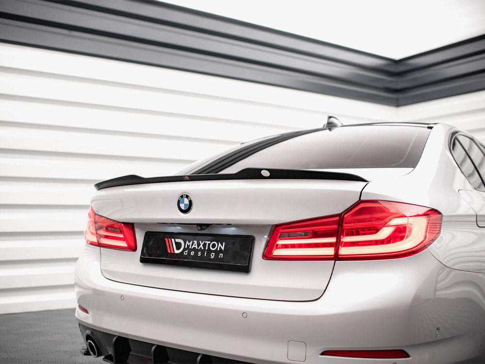 Maxton Design BMW 5 Series G30 M-Pack full body kit, including front and rear bumper extensions and side skirts, in black.