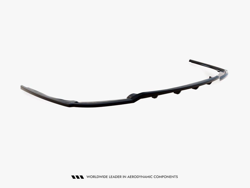 Maxton Design BMW 7 Series F01 rear splitter with vertical bars, custom-fit for M-Pack models, enhances sporty rear aesthetics.