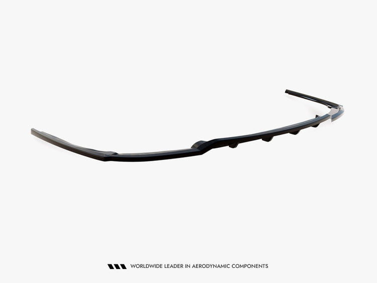 Maxton Design BMW 7 Series F01 rear splitter with vertical bars, custom-fit for M-Pack models, enhances sporty rear aesthetics.